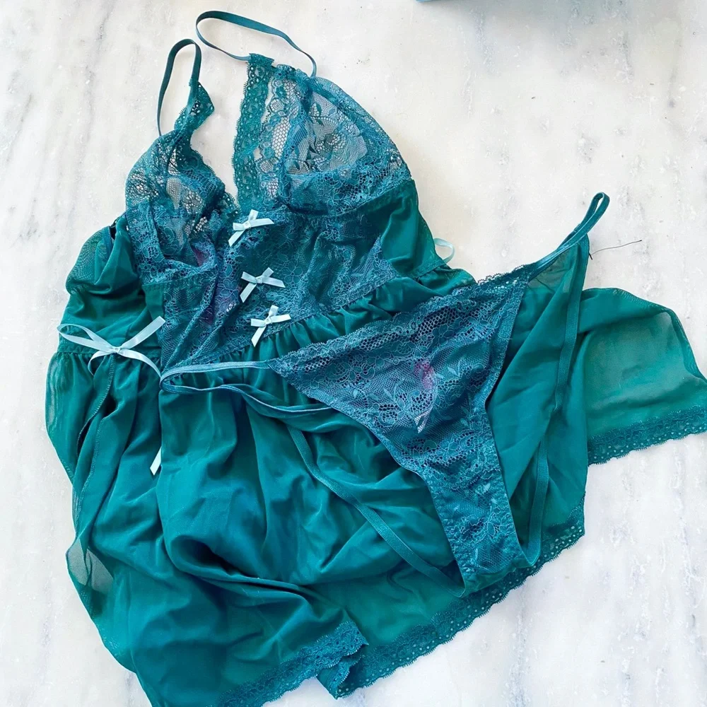AM Mesh CHEEKINI Panties String Emerald Green